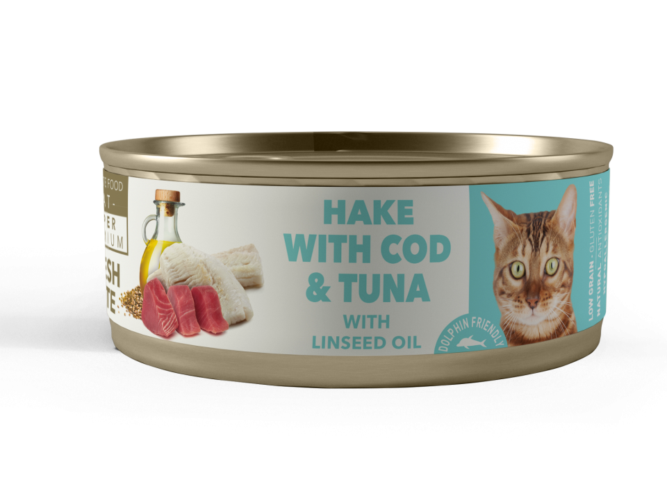 AMITY HAKE WITH COD AND TUNA STERILIZED CAT WET FOOD 80 GR