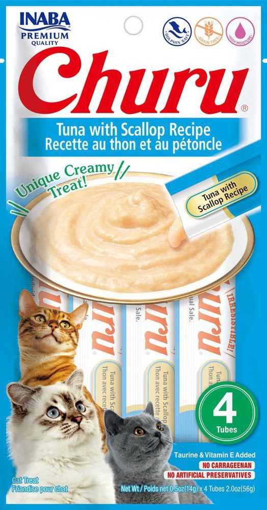 CHURU-TUNA WITH SCALLOP RECIPE, 56 GR (4 TUBOS 14 GR)