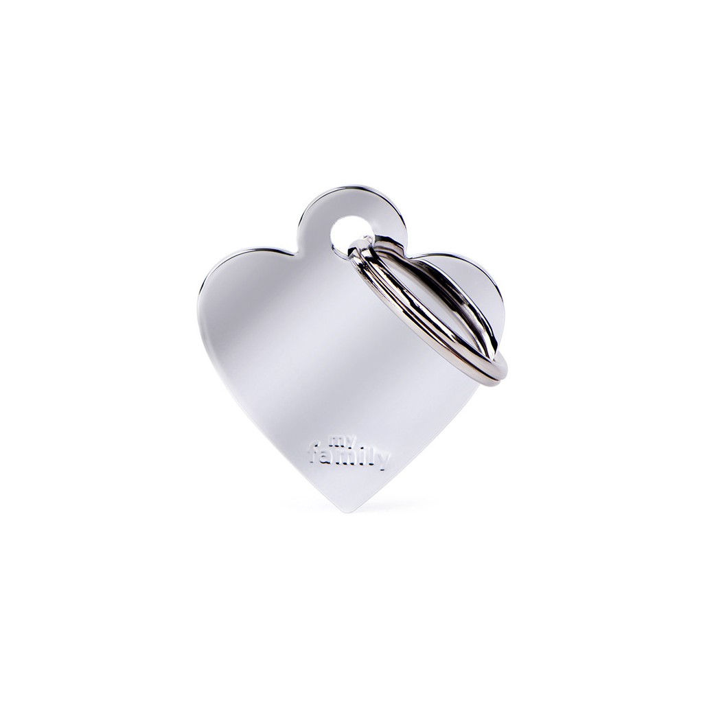 MY FAMILY - SMALL HEART CHROMED BRASS
