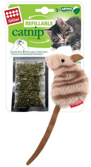 GIGWI MOUSE REFILLABLE CATNIP