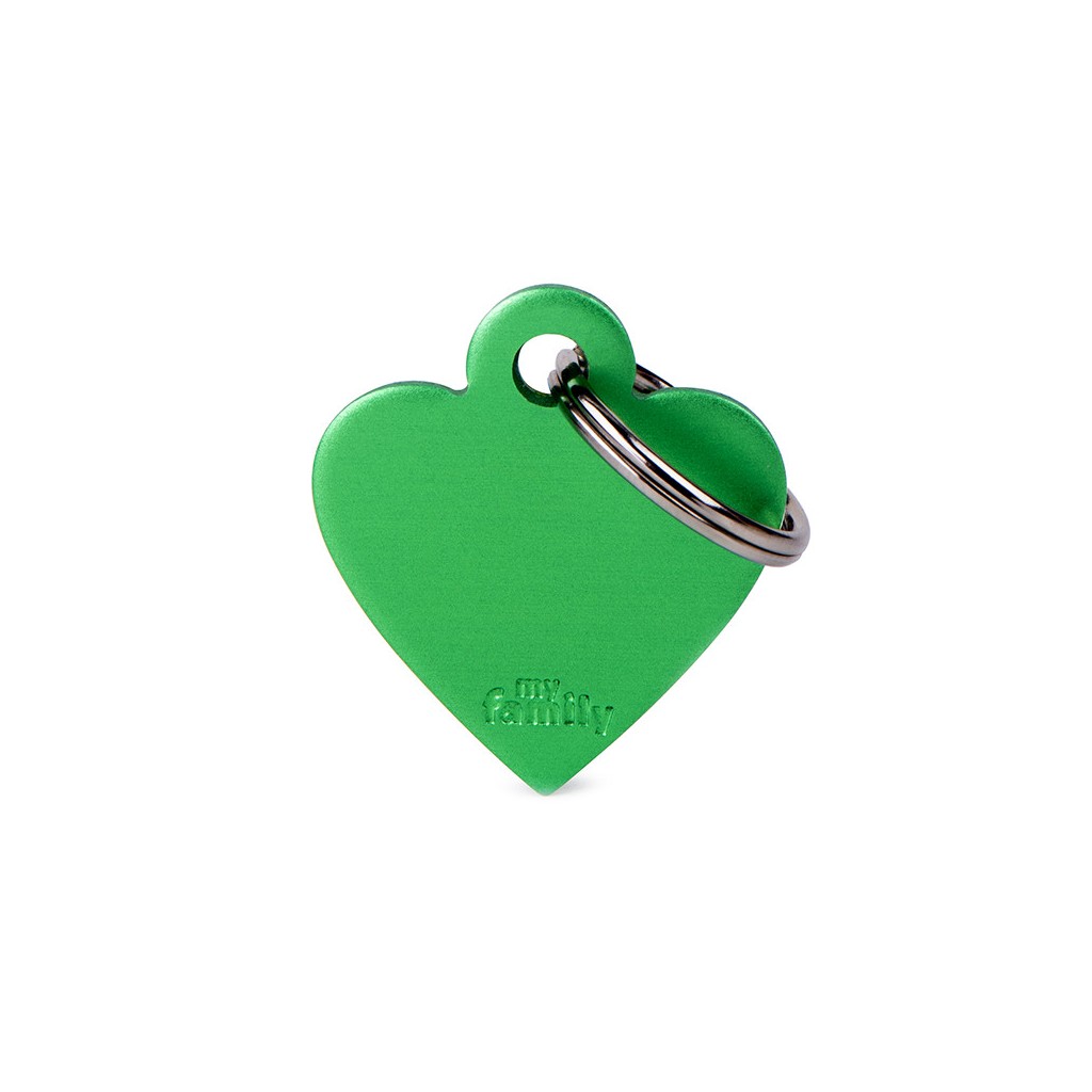 MY FAMILY - SMALL HEART ALUMINUM GREEN