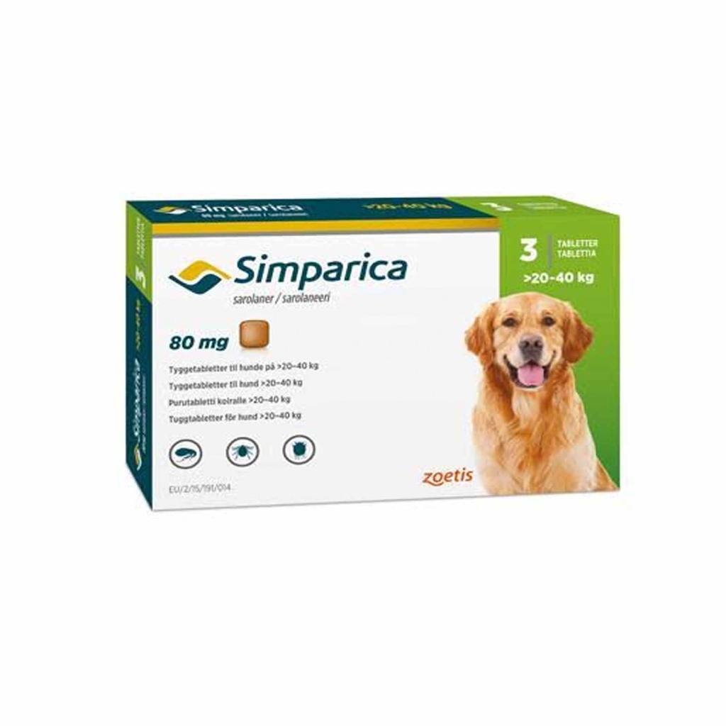 SIMPARICA 20-40 KG X UNIDAD 