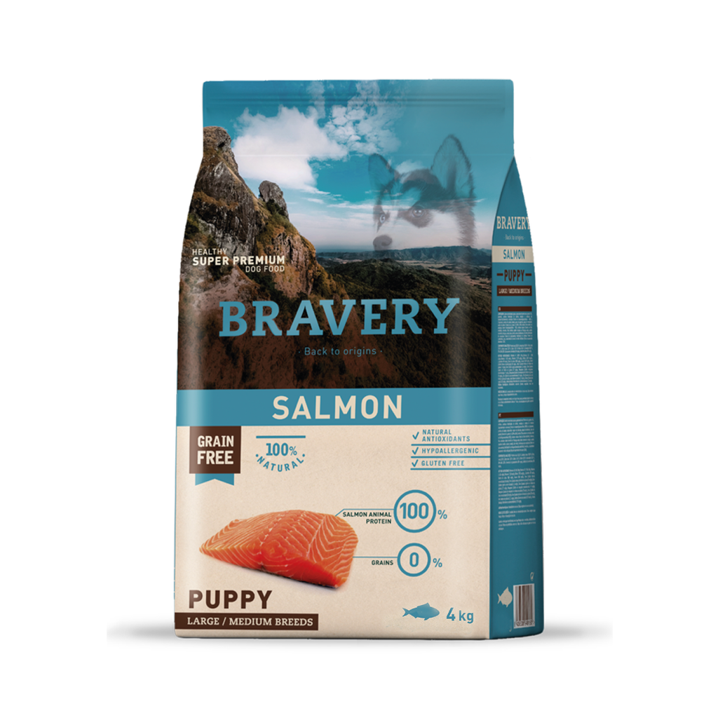 BRAVERY SALMON PUPPY LARGE/MEDIUM BREEDS 4KG