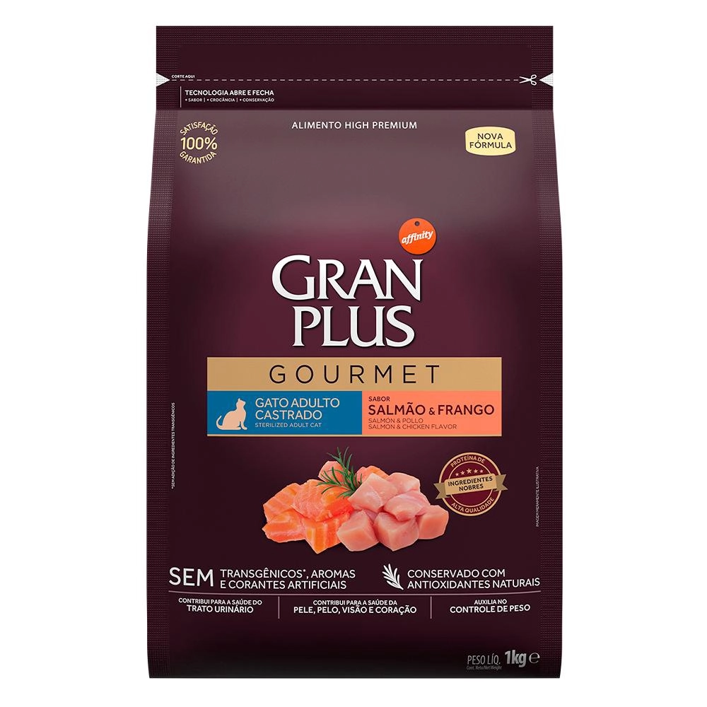 GRAN PLUS GOURMET ADULTO CASTRADO SALMON Y POLLO 1 KG