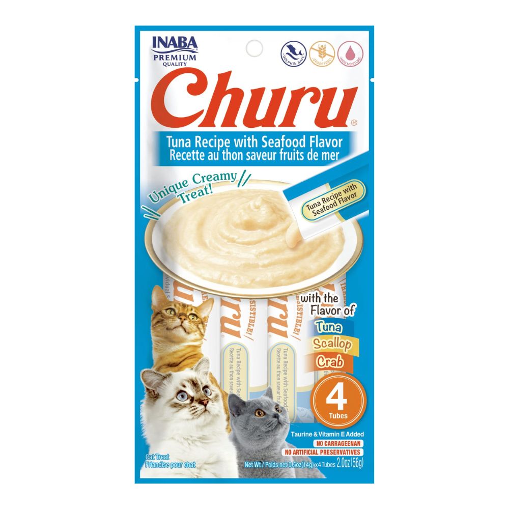 CHURU ATUN WITH SEAFOOD, 56 GR (4 TUBOS 14 GR)  