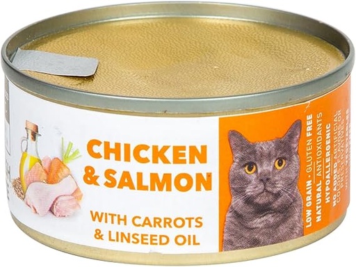 AMITY CHICKEN AND SALMON ADULT CAT WET FOOD 80 GR