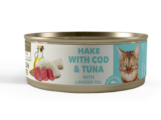 AMITY HAKE WITH COD AND TUNA STERILIZED CAT WET FOOD 80 GR