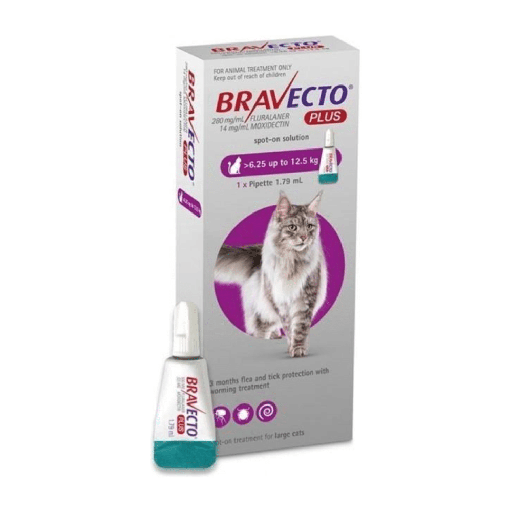 BRAVECTO PLUS 500mg SPOT ON CATS (6.25KG.-12.5KG.)