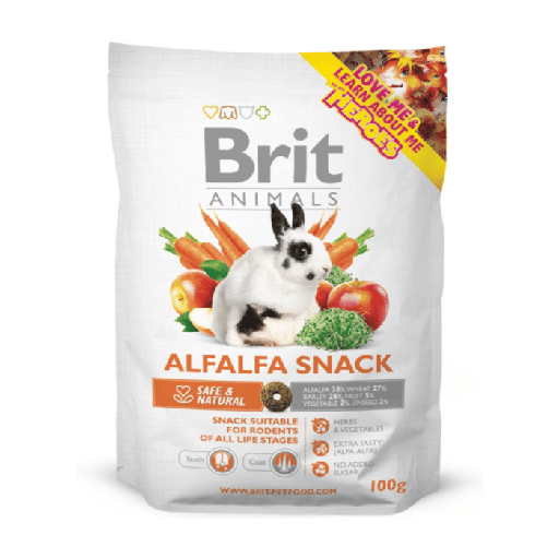 BRIT ANIMALS ALFALFA SNACK FOR RODENTS 100 G