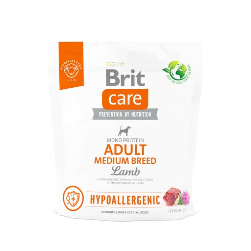 BRIT CARE ADULT MEDIUM BREED CORDERO Y ARROZ 1 KG