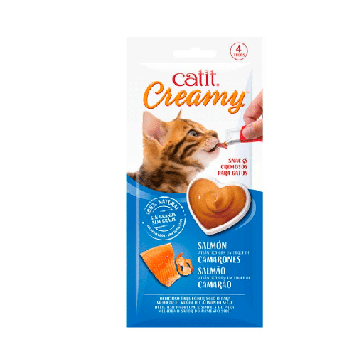 CAT IT CREAMY SALMON CON CAMARONES 4 X 10 GR