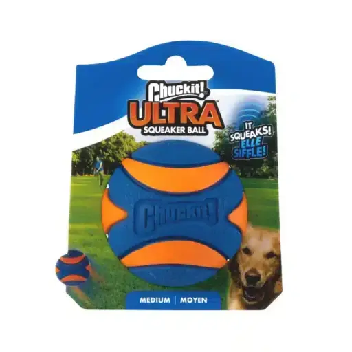 CHUCKIT ULTRA SQUEAKER BALL MEDIUM 1-PACK