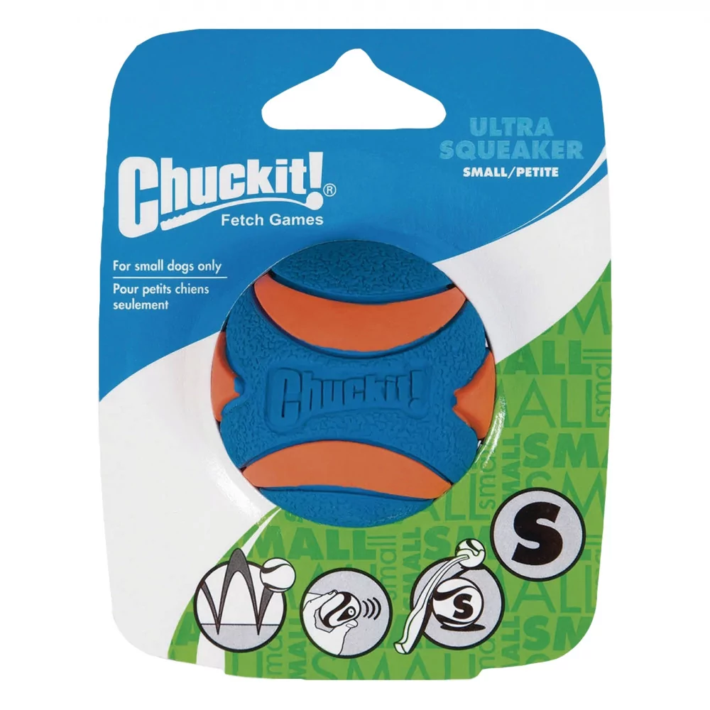 CHUCKIT ULTRA SQUEAKER BALL SMALL 1-PACK
