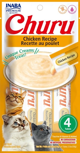 CHURU-CHICKEN RECIPE, 56 GR (4 TUBOS 14 GR)
