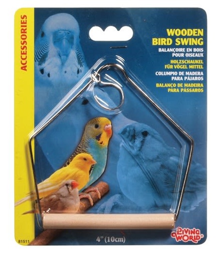 COLUMPIO PARA AVES CON PERCHA DE MADERA 10X12.5 CM