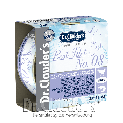 DR. CLAUDERS CAT BEST FILET PECHUGA DE POLLO Y LANGOSTINOS 70 GR