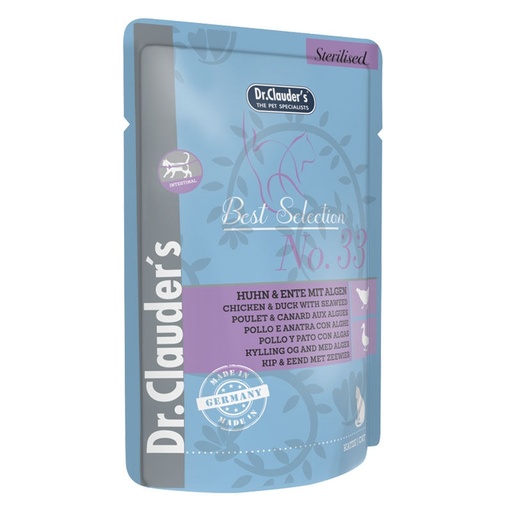 DR. CLAUDERS CAT STERILISED POLLO Y PATO CON ALGAS 85 GR