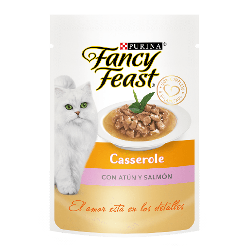 FANCY FEAST CASSEROLE CON ATUM Y SALMON 85g