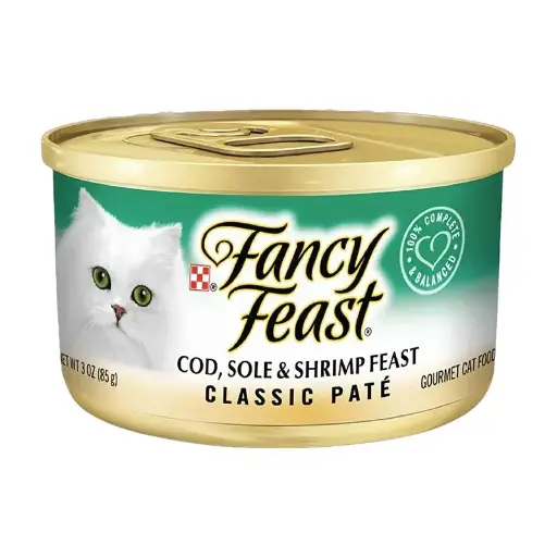 FANCY FEAST BACALAO, LENGUADO Y CAMARON 85 GR