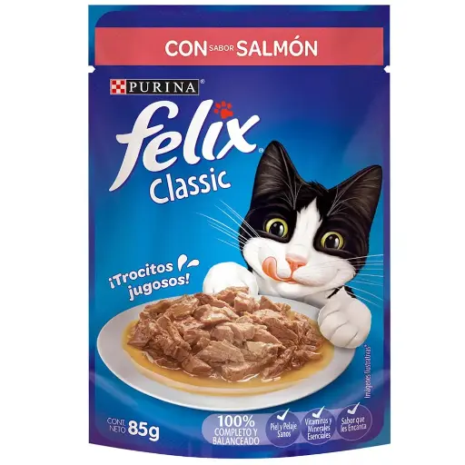 FELIX  POUCH CON SALMON EN SALSA 85 GR