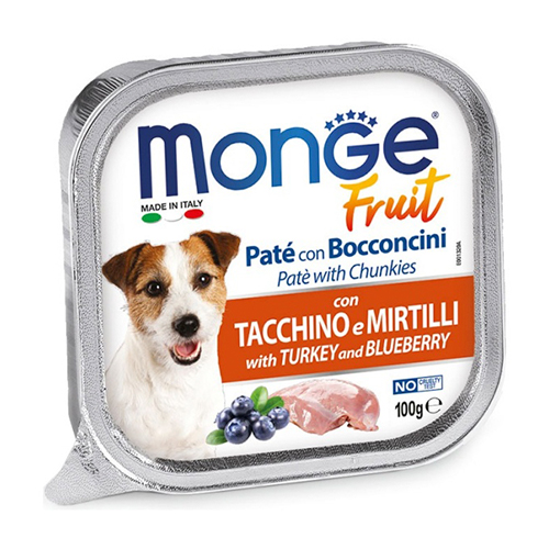 MONGE FRUIT PAVO Y ARANDANOS 100 GR