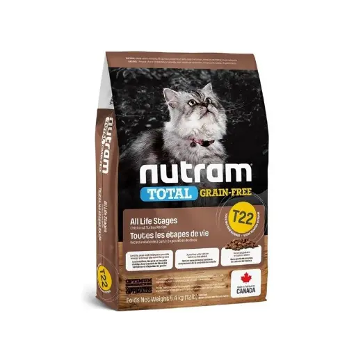 NEW T22 NUTRAM TOTAL GRAIN-FREE TURKEY CHICKEN & DUCK CAT 1.13 KG