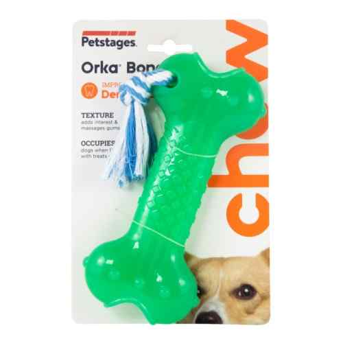 PETSTAGE ORKA BONE PET SPCLTY GREEN LARGE