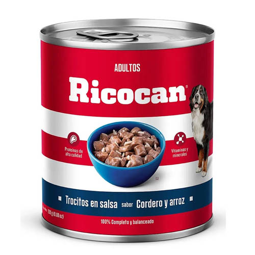 RICOCAN ADULTO TROCITOS CORDERO Y ARROZ 280 GR
