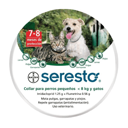 SERESTO COLLAR  PERROS PEQUEÑOS Y GATOS (HASTA 8 KG)