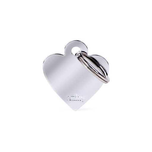 MY FAMILY - SMALL HEART CHROMED BRASS