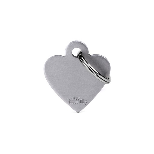 MY FAMILY - SMALL HEART ALUMINUM GREY