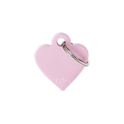 MY FAMILY - SMALL HEART ALUMINUM PINK