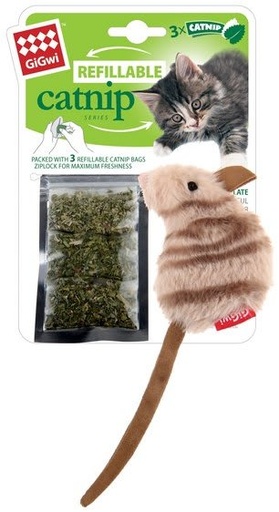 GIGWI MOUSE REFILLABLE CATNIP