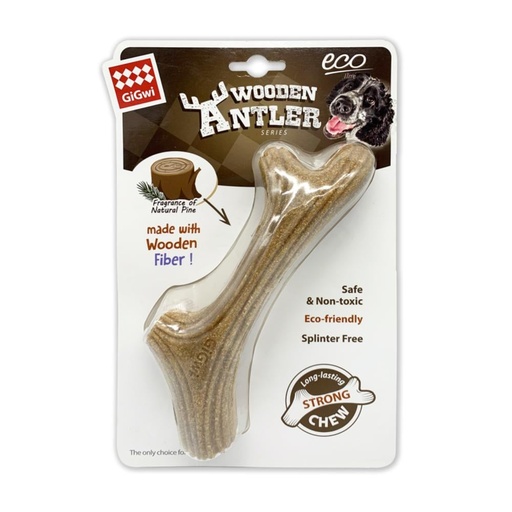 GIGWI DOG CHEW WOODEN ANTLER S/M