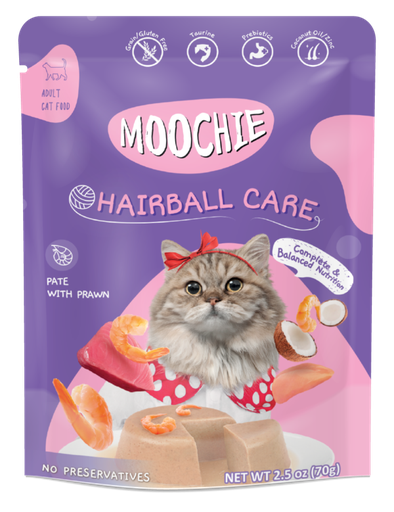 MOOCHIE CAT HAIRBALL CARE WITH PRAWN 70G