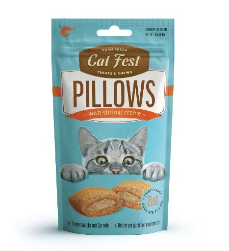 CAT FEST PILLOW WITH SHRIMP CREME 30GR