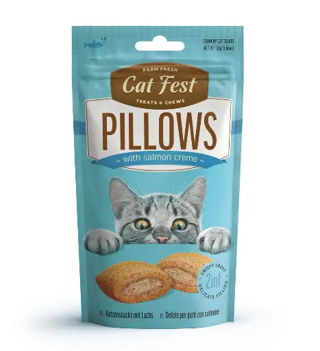 CAT FEST PILLOW WITH SALMON CREME 30GR