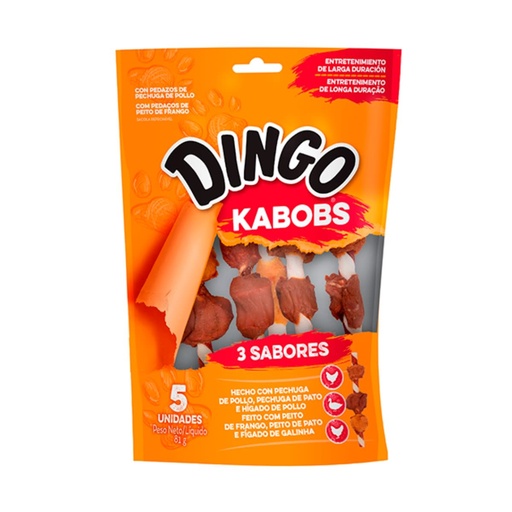 DINGO KABOBS 3 SABORES 5 UNIDADES