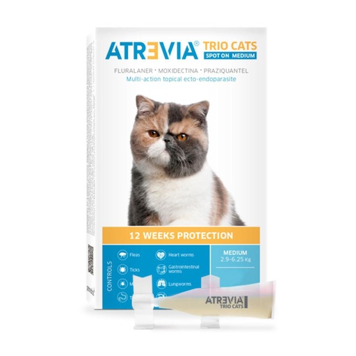 ATREVIA TRIO CATS SPOT ON MEDIUM (2.9-6.25KG) X 1 PIPETA