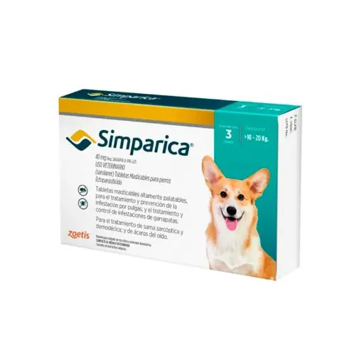 SIMPARICA 10-20 KG X UNIDAD