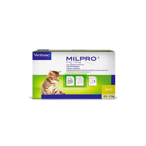 VIRBAC MILPRO 4MG (0.5-2 KG) X 1 PASTILLA