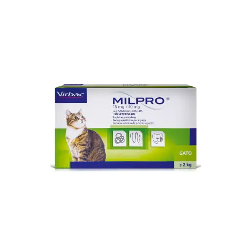 VIRBAC MILPRO 4MG (>2 KG) X 1 PASTILLA