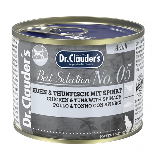DR CLAUDERS CAT ADULT POLLO CON ATUN Y ESPINACAS 200 GR