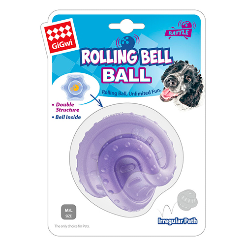 GIGWI ROLLING BALL WITH BELL 3" 