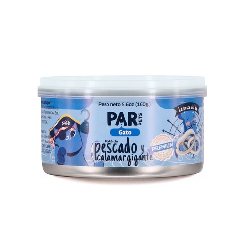 PAR PETS PATE DE PESCADO Y CALAMAR GIGANTE 160 GR  