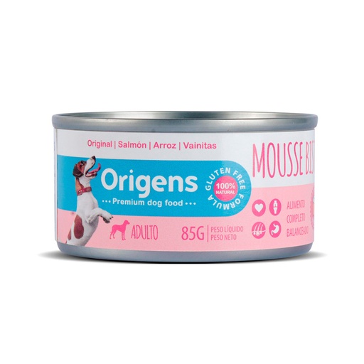 ORIGENS MOUSSE BISTRO NIKKEI SALMON, ARROZ Y VAINITAS 85GR