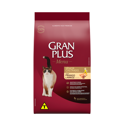 GRAN PLUS GATO SENIOR CASTRADO POLLO & ARROZ X 3 KG