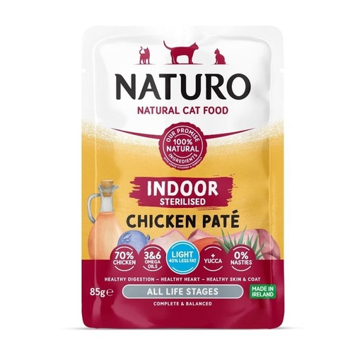 NATURO INDOOR STERILISED PATE DE POLLO 85 GR 