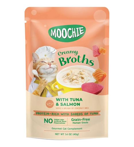 MOOCHIE CALDO CREMOSO DE ATUN CON SALMON 40 GR   