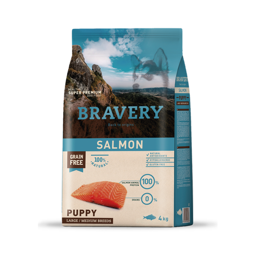 BRAVERY SALMON PUPPY LARGE/MEDIUM BREEDS 4KG